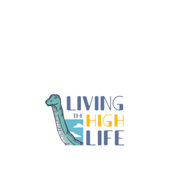 Living the High Life Dinosaur model negru pe tricou