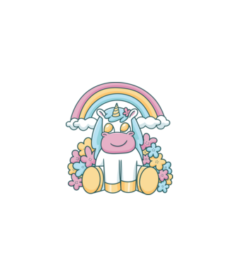 Unicorn drăguț model alb pe tricou