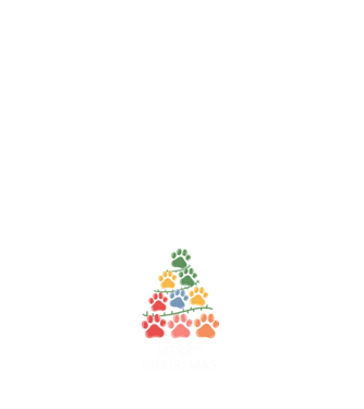 Merry Christmas Paws Negru model negru pe tricou