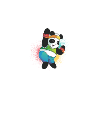 Panda drăguț Zumba model negru pe tricou
