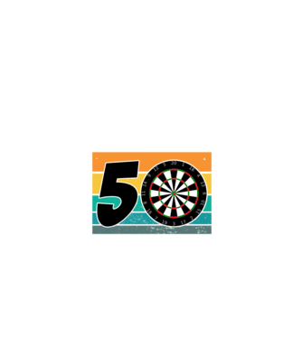 'I''m not 50 I''m bullseye darts birthday' model negru pe tricou