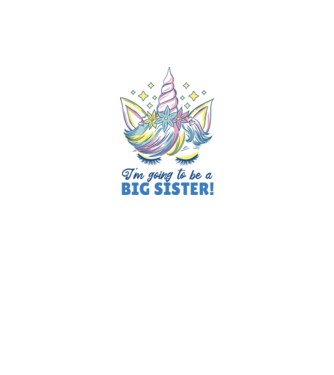 O să fiu un frate mai mare Unicorn model alb pe tricou