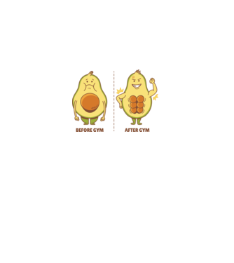 Antrenament Avocado model alb pe tricou