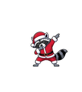 Raton Dab Xmas model alb pe tricou