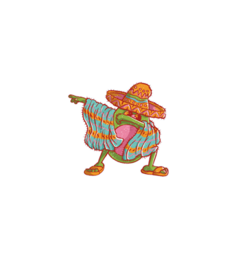 Avocado mexican DAB model negru pe tricou
