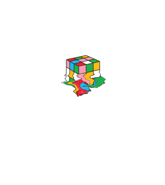 Cub Rubik topindu-se model negru pe tricou