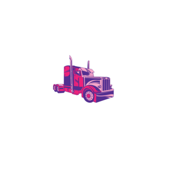 Camion roz model negru pe tricou