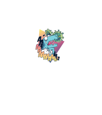 Covid Dino model albastru închis pe tricou