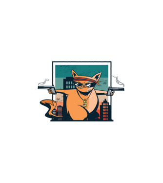 Pew Pew Pew Madafakas Pisică model alb pe tricou