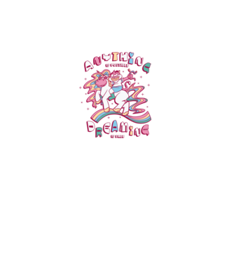 Orice este posibil Unicorn model alb pe tricou