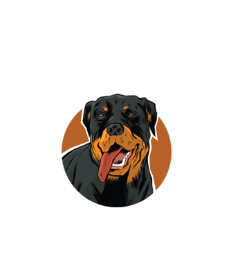 Tricou cu Câine Rottweiler model negru pe tricou