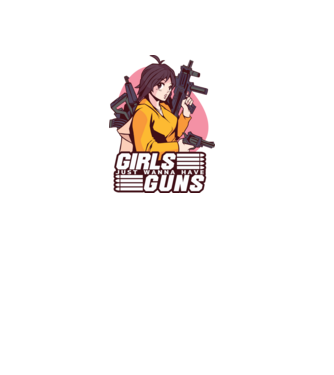 Anime fată cu armă model alb pe tricou