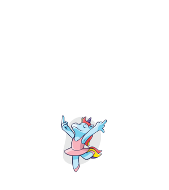 Unicorn Balet dans model alb pe tricou