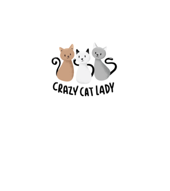 Crazy Cat Lady - fată nebună cu pisică model alb pe tricou