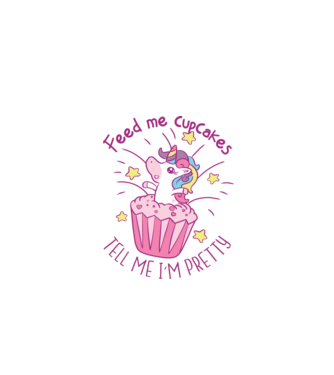 Unicorn Muffin model alb pe tricou