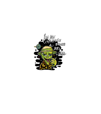 Alien drogat model gri pe tricou