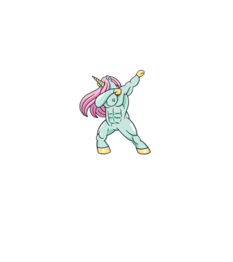 Unicorn Body Building DAB model turcoaz pe tricou