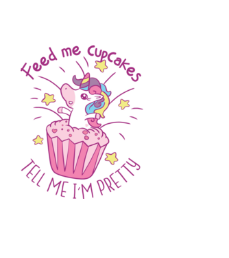 Unicorn Muffin model negru pe tricou