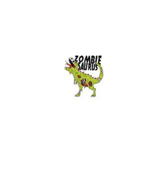 Zombiesaurus - Dinozaur Zombie model alb pe tricou