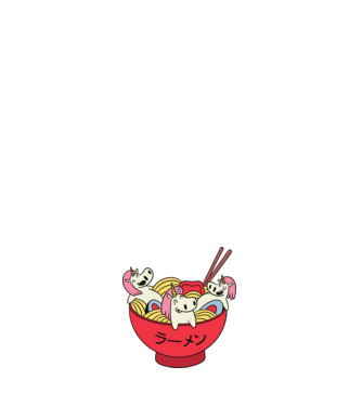Unicorn Ramen model alb pe tricou