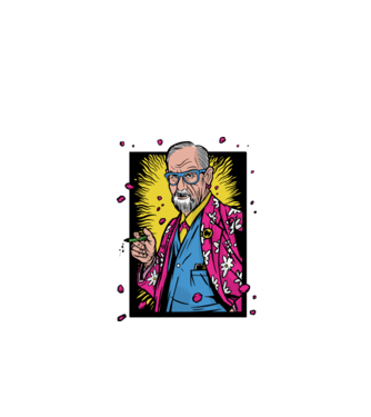 Sigmund Freud Filozof model alb pe tricou