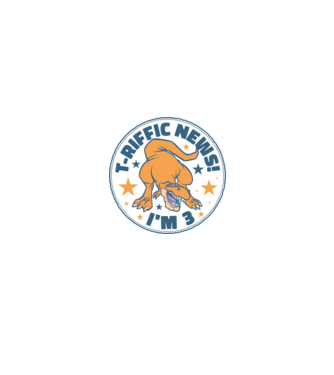 'T-rex Terrific news i''m 3' model alb/roșu pe tricou