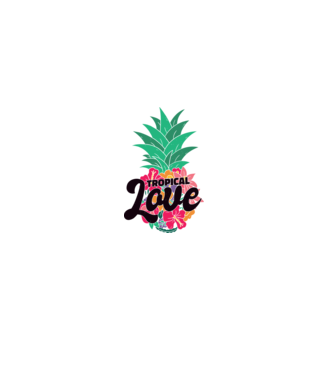 Ananas Tropical Love model alb pe tricou