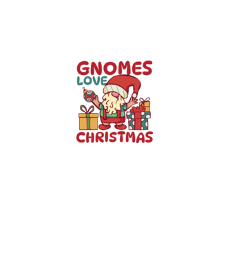 Gnomes LOVE Christmas model alb pe tricou