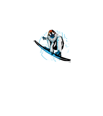 Yeti Snowboarder model alb pe tricou
