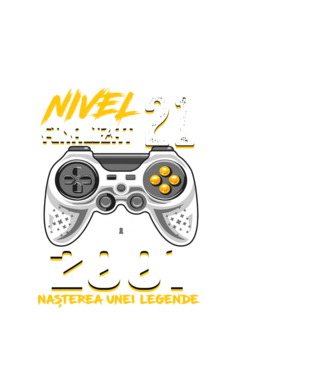 Nivel 21 finalizat. 2001 nașterea unei legende model alb pe tricou