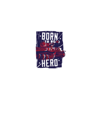 Born To be A Hero cu tanc model gri pe tricou