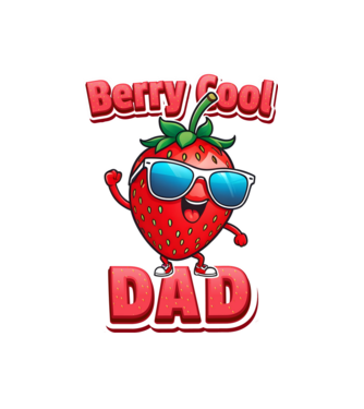 Berry Cool Dad Strawberry model alb pe tricou