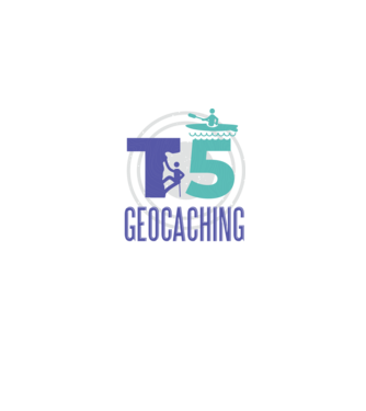 T5 Geocaching model albastru jeanși pe tricou