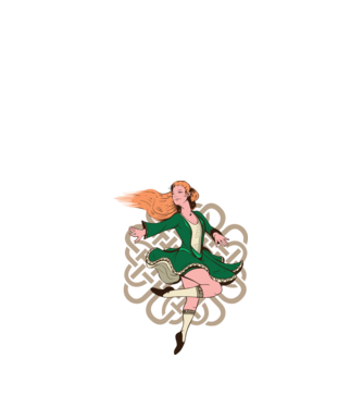 Femeile Dansatoare irlandeză model alb pe tricou