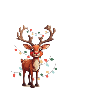 Festive Rudolph model alb pe tricou