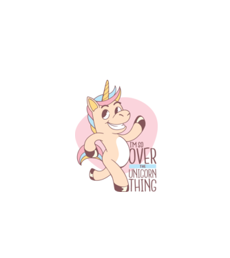 Am trecut de mult peste perioada de Unicorn model alb pe tricou
