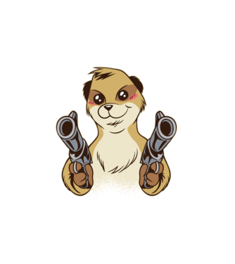 Pew Pew Pew Madafakas Suricată model alb pe tricou