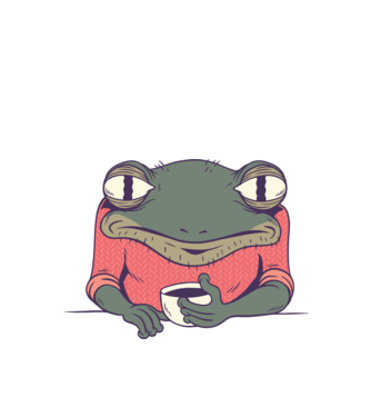 Broască Cafea model verde de măr pe tricou
