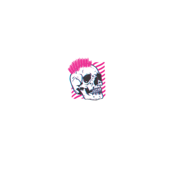 Craniu Punk model negru pe tricou