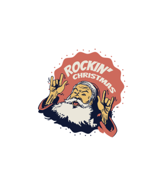 'Rockin'' Christmas Crăciun' model alb pe tricou