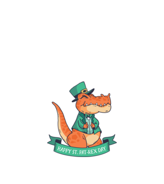 Dinozaur Sfântul Patrick model albastru închis pe tricou