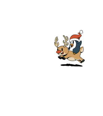 pinguin reindeer cristmas model galben neon pe tricou