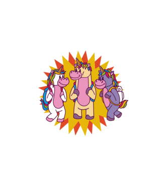 Unicorni școlari model alb pe tricou