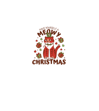 Have yourself a Meowy Christmas - Cicás Karácsony model alb pe tricou