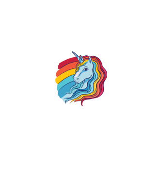 Unicorn cu Curcubeu model albastru închis pe tricou