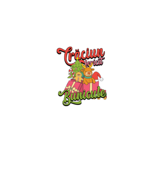 CRĂCIUN FERICIT BUNICULE model negru pe tricou