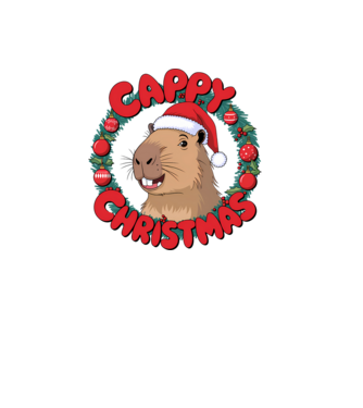 Cappy Christmas 1 model alb pe tricou