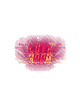 Love 3000 model negru pe tricou