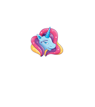 Cap de unicorn model alb pe tricou