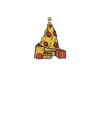 Pizza pom de Crăciun model verde pe tricou